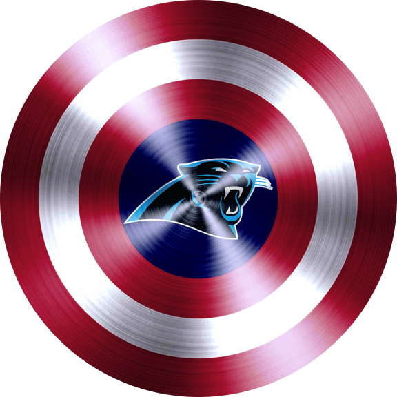 Captain American Shield With Carolina Panthers Logo iron on paper